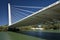 Seville, Andalusia, Spain. Alamillo bridge by architect Santiago Calatrava