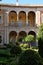 Seville, Andalusia, Spain. Inner court garden at the Casa de Pilatos