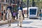 Seville, Andalusia, Spain - March 27, 2008: police with horse