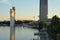 Seville, Andalusia, Spain. Modern buildings at the Guadalquivir river