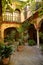 Seville, Andalusia, Spain. Traditional house inner courtyard