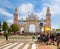 SEVILLE - APRIL 23: An elaborate gate is erected during the Feria de Abril on April 23, 2015 in Seville, Spain.