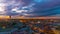 Seville beautiful sunset city panorama from the roof top 4k time lapse spain