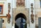 Seville Cathedral. Detail of arch Door of Perdon or Door of Forgiveness. Main entrance to the Almohad mosque in Moorish times.