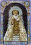 Seville - The ceramic tiled Madonna (Nostra Senora del Carmen) on facade of church Santa Catalina