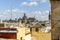 Seville skyline with old church seen from rooftop, Andalusia, Spain