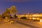 Seville, Spain, night view, riverside boulevard and a place for meetings and recreation