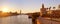 Seville sunset skyline torre del Oro in Sevilla