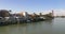 Seville tourist river bay cafâˆšÂ© sunny day 4k spain