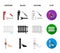 Sewage hatch, tool, radiator.Plumbing set collection icons in cartoon,black,outline,flat style vector symbol stock
