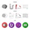 Sewage hatch, tool, radiator.Plumbing set collection icons in cartoon,outline,flat style vector symbol stock