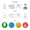 Sewage hatch, tool, radiator.Plumbing set collection icons in flat,outline,monochrome style vector symbol stock