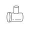 Sewage pipe line outline icon