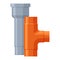 Sewage pipes icon, water system industrial pipe
