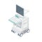 Sewage system toilet bowl tank ecology conceptultrasound scanner machine isometric isolated object on white medical system hospita