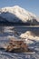 Seward city coastline Picnic Table Winter Alaska