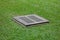 Sewer grate on the lawn - drainage for heavy rain