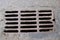 Sewer grille on the road close up