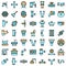 Sewerage icons set vector flat