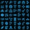 Sewerage icons set vector neon