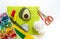 Sewing avocado from felt. Children`s creativity