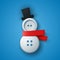 Sewing button - snowman illustration.