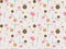 sewing cartoon seamless pattern on gray background