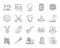 Sewing charcoal draw line icons vector set