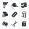 Sewing curtains service Vector Icons Set