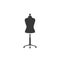 Sewing doll black icon. Mannequin vector isolated. Fashion designer