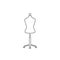 Sewing doll line icon. Mannequin vector illustration isolated. Fashion designer