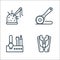 sewing equipment line icons. linear set. quality vector line set such as dressmaker, steel, measuring