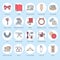 Sewing equipment, tailor supplies flat line icons set. Needlework accessories - sewing embroidery machine, pin, needle