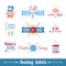 Sewing labels pictograms collection