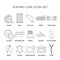 Sewing line icon set