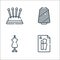 sewing line icons. linear set. quality vector line set such as pattern, mannequin, thread