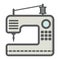 Sewing machine colorful line icon, household