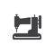 Sewing machine icon vector, filled flat sign, solid pictogram isolated on white.