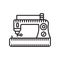 Sewing machine icon vector isolated on white background, Sewing machine sign , sign and symbols in thin linear outline style