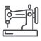 Sewing machine line icon, hobby and handcraft, household sign, vector graphics, a linear pattern on a white background.