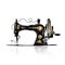 Sewing machine retro sketch for your design