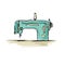 Sewing machine retro sketch for your design