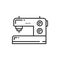 Sewing machine tailoring and dressmaking line icon