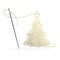 Sewing Needle with Gold Thread in the Shape of a Christmas Tree