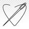 Sewing needle / sewing threads - line art icons for apps or website