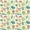 Sewing And Needlework Seamless Pattern Vector