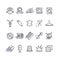 Sewing and Needlework Tool Black Thin Line Icon Set. Vector