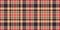 Sewing seamless fabric vector, bold tartan pattern texture. Customizable check background plaid textile in dark and orange colors