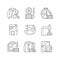 Sewing services linear icons set