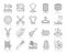 Sewing simple black line icons vector set